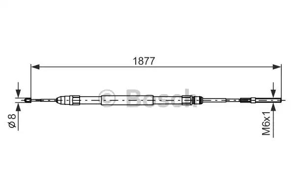 Трос стоянкової гальмівної системи 1987477694 BOSCH