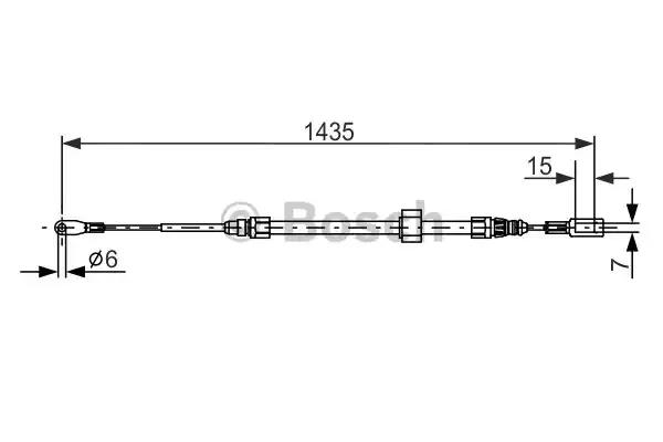 Bosch db трос ручного гальма передн. l=1435 мм sprinter 95- 1987477853 BOSCH