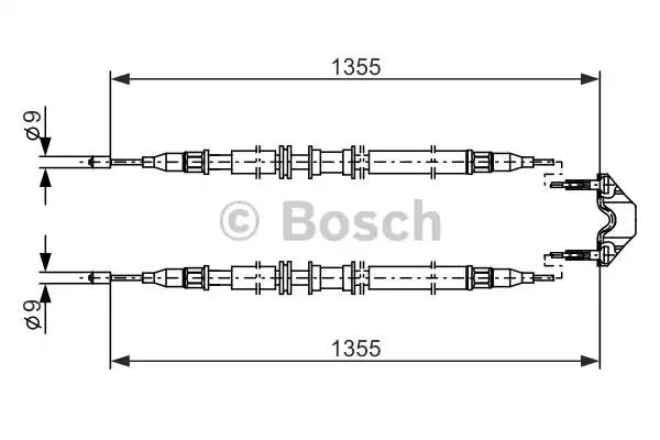 Bosch opel трос ручного гальма задн. бараб. zafira 16 01- 1987477868 BOSCH