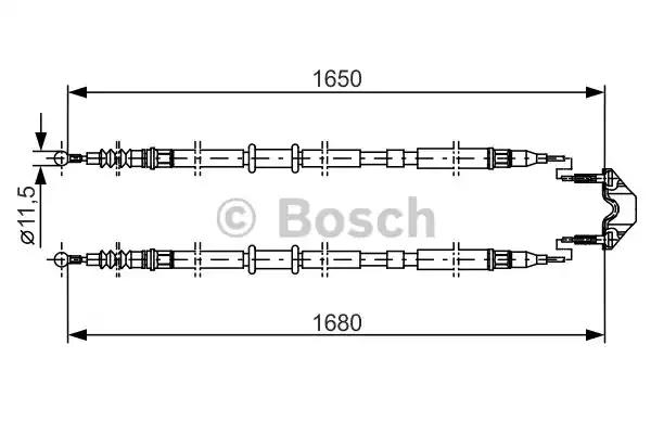 Bosch opel трос ручного гальма astra h 04- 1987477909 BOSCH
