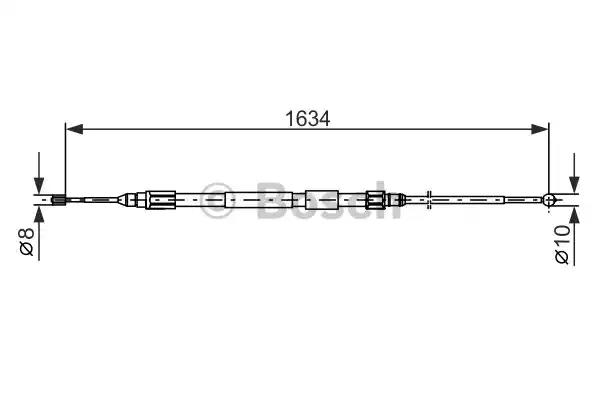 Трос стояночная тормозная система 1987477988 BOSCH