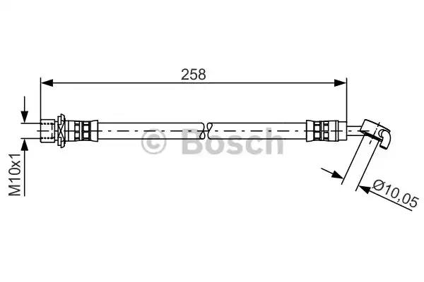 Bosch toyota шланг гальмівний передн.прав.hiace iv 95- 1987481466 BOSCH