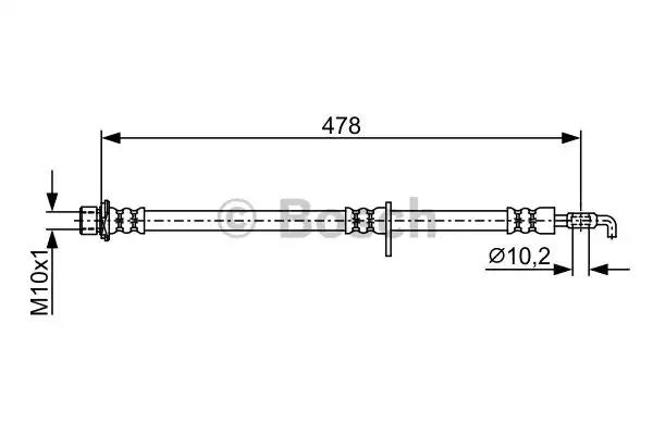 Bosch шланг гальм. передн. прав. lexus rx 08- 1987481926 BOSCH