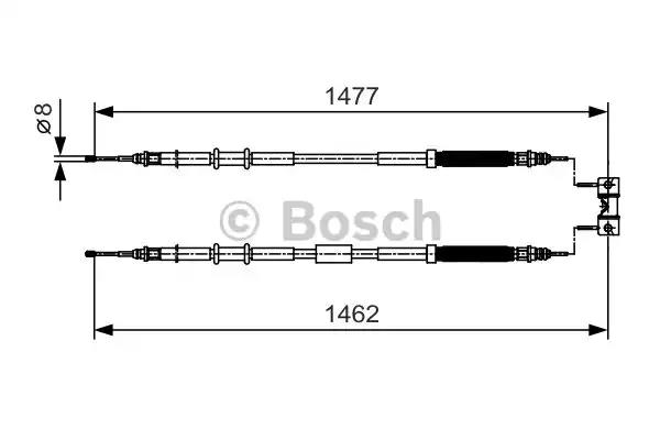 Bosch трос ручного гальм. задн. opel corsa -14 1987482037 BOSCH