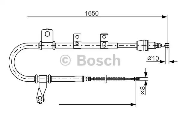 Гальмівний трос 1650mm hyundai matrix rl  01-10 1987482074 BOSCH