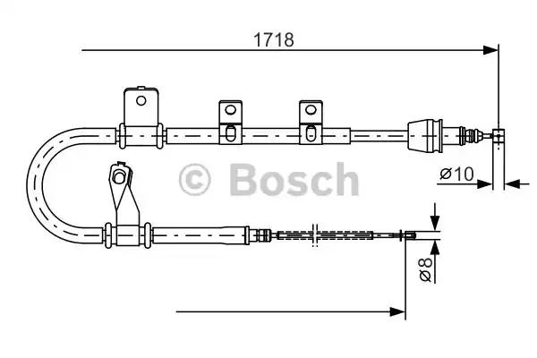 Гальмівний трос 1718mm hyundai matrix rr  01-10 1987482075 BOSCH