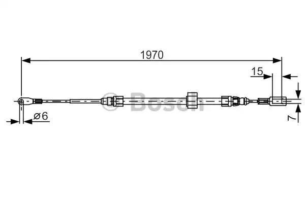 Bosch db трос ручн.гальма передн.sprinter 97- 1970mm 1987482131 BOSCH