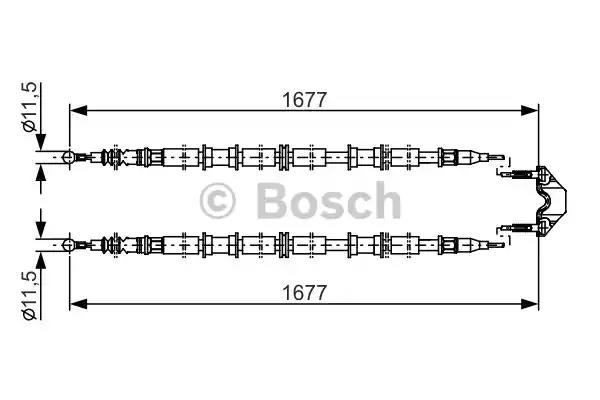 Bosch opel трос ручного гальма zafira -05 1987482141 BOSCH