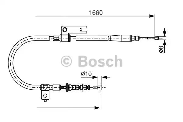 Bosch mazda трос ручного гальма задн. прав. 323 -04 1987482153 BOSCH