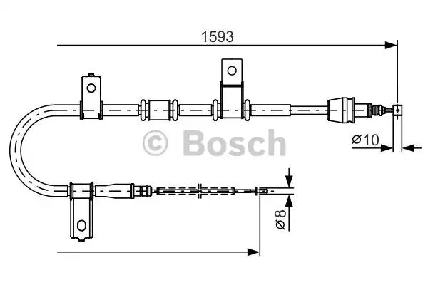Bosch hyundai трос ручн.гальма лів.getz 02- диск з abs 1987482224 BOSCH