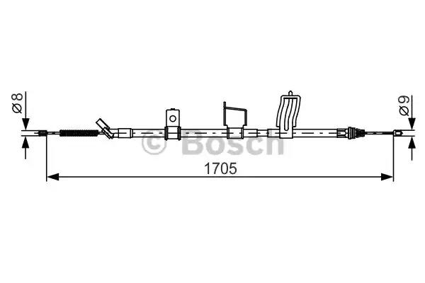 Bosch nissan трос ручного гальма прав. qasqai 07- 1987482339 BOSCH