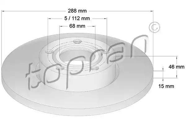 Tarcza ham przod 288x15 p 103755 TOPRAN