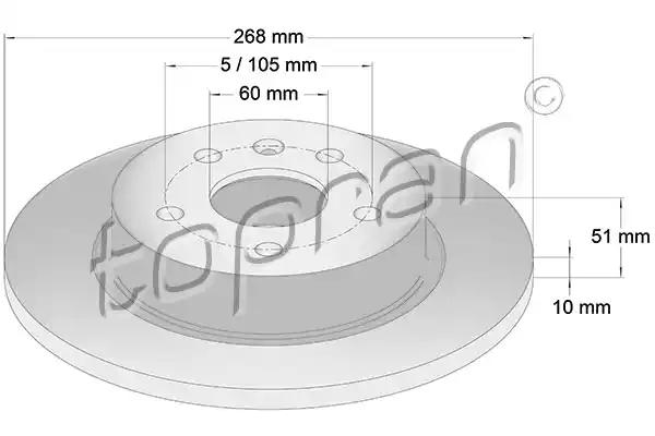 Гальмівний диск 208309 TOPRAN