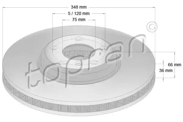 Tarcza ham przod pr 348x36 v 502239 TOPRAN