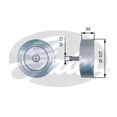 Відвідний/напрямний ролик, поліклиновий ремінь T36515 GATES