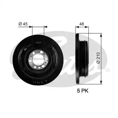 Шків, колінчатий вал TVD1039 GATES