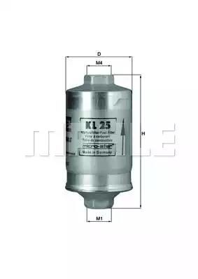 Топливный фильтр KL25 MAHLE KNECHT
