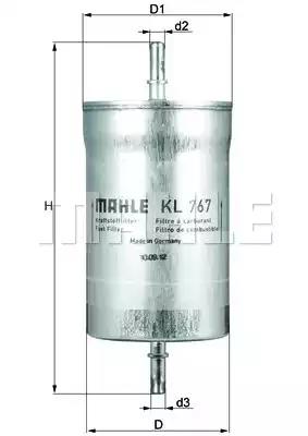 Паливний фільтр KL767 MAHLE KNECHT