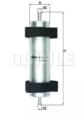 Паливний фільтр KL916 MAHLE KNECHT