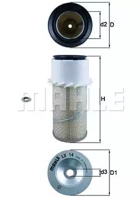 Воздушный фильтр LX14 MAHLE KNECHT