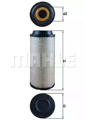 Повітряний фільтр LX1687 MAHLE KNECHT