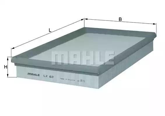 Повітряний фільтр LX63 MAHLE KNECHT