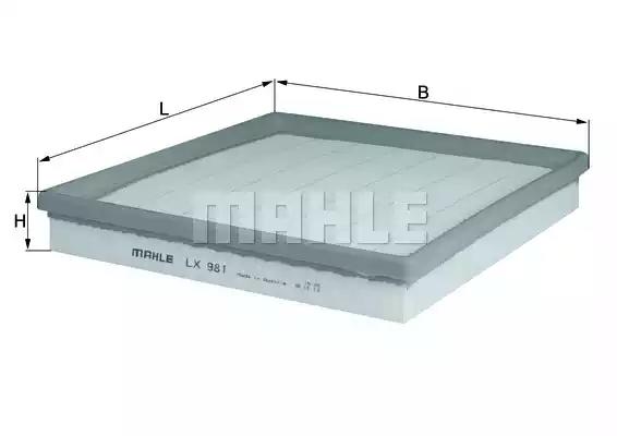 Фільтр повітряний mb e/g/s-клас w211/w220/w463 4.0cdi LX981 MAHLE KNECHT