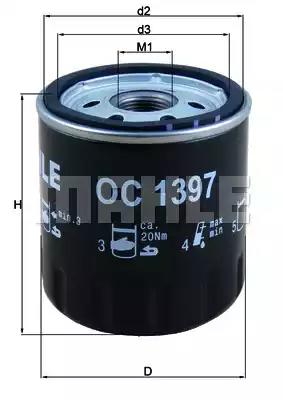 Масляний фільтр OC1397 MAHLE KNECHT
