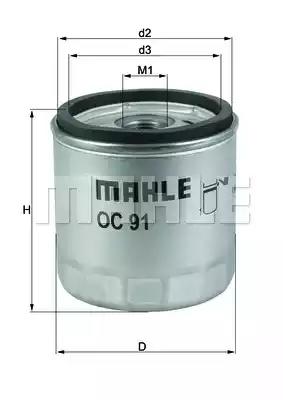 Масляний фільтр OC91D1 MAHLE KNECHT