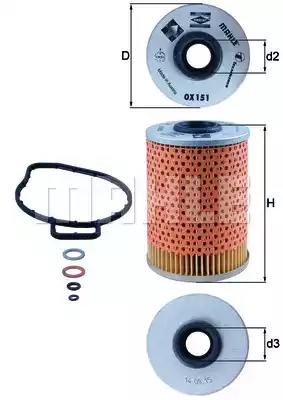 Масляный фильтр OX151D MAHLE KNECHT
