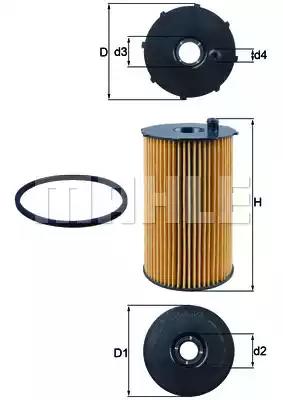 Масляний фільтр OX2052D MAHLE KNECHT