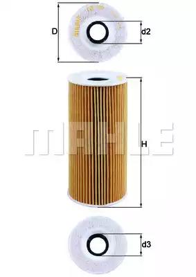 Масляний фiльтр OX366D MAHLE KNECHT