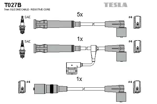 Комплект кабелiв запалювання T027B TESLA