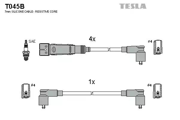 Комплект кабелiв запалювання T045B TESLA
