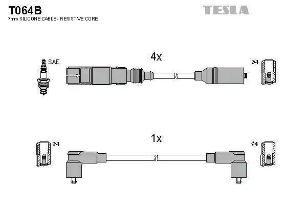 Комплект проводів високої напруги T064B TESLA