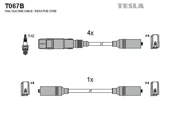 Провід високовольтні к-кт vw sharan 95-10 2.0i  tesla blatna T067B TESLA