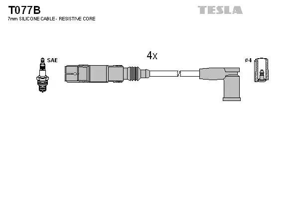 Кабель запалювання к-кт tesla skoda octavia vw golf iv bora new beetle 98-05 20... T077B TESLA