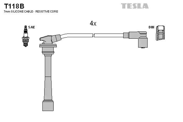 Кабель запалювання к-кт tesla hy accent 95-02 14-16 T118B TESLA
