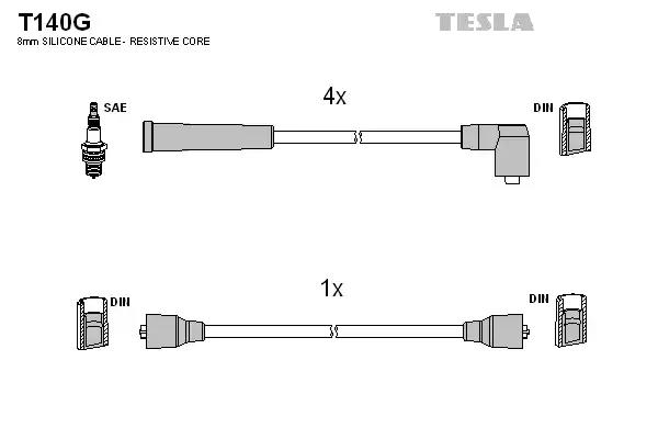 Кабель запалювання к-кт tesla ford 85-90 T140G TESLA