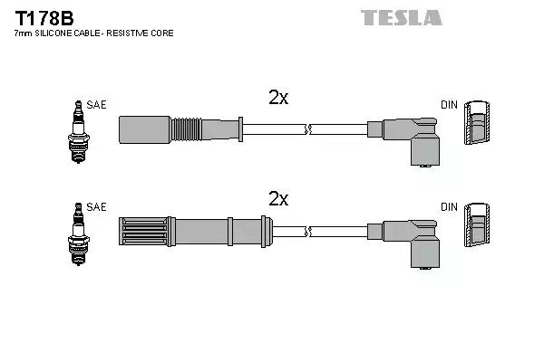 Кабель запалювання к-кт tesla fiatlancia 96- T178B TESLA