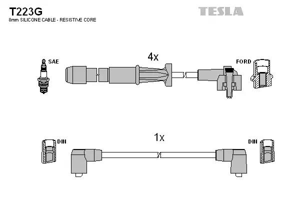 Кабель запалювання к-кт tesla ford 91-00 20 T223G TESLA