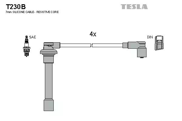 Кабель запалювання к-кт tesla honda civic iv d16z6/d16z7 T230B TESLA