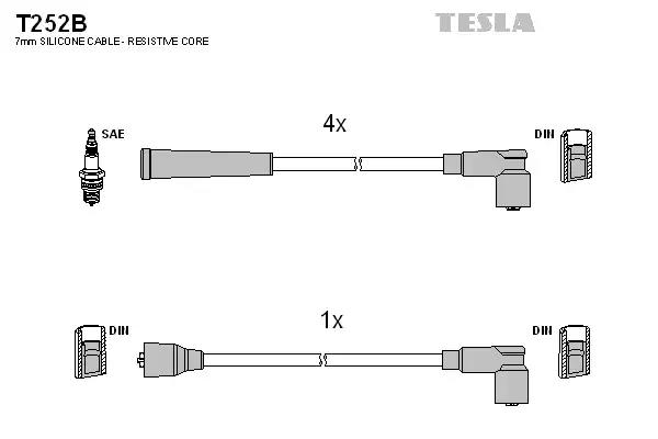 Кабель запалювання к-кт tesla mitsubishi 79-00 T252B TESLA