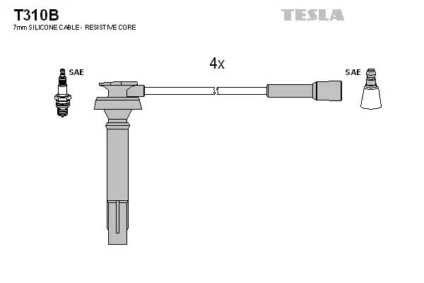 Комплект кабелiв запалювання T310B TESLA