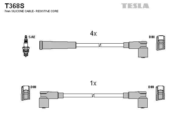Кабель запалювання к-кт tesla skoda favorit 13 -92 T368S TESLA