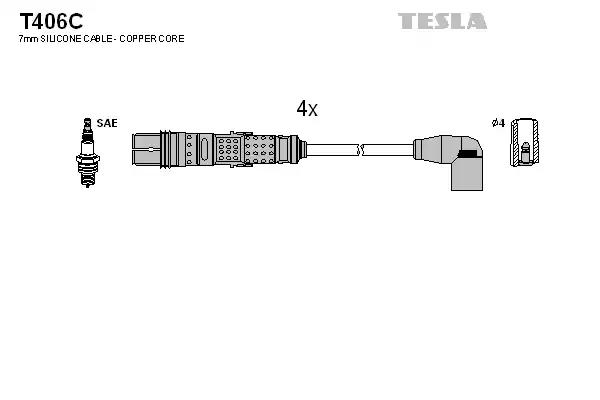 Комплект кабелiв запалювання T406C TESLA