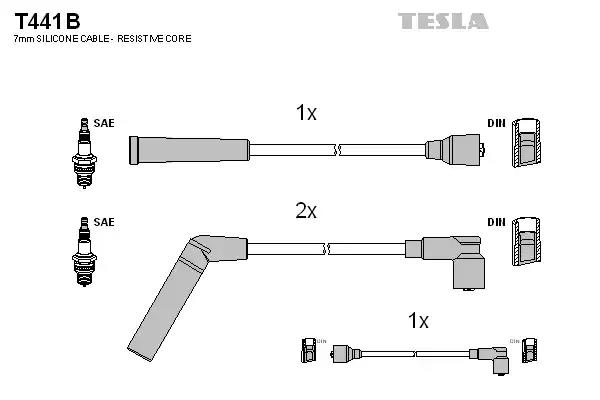 Кабель запалювання к-кт tesla daewoo matiztico 95-01 08 T441B TESLA
