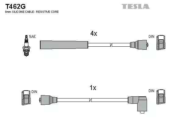 Кабель запалювання к-кт tesla ford 80-92 14 T462G TESLA