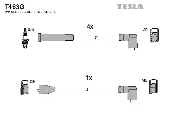 Кабель запалювання к-кт tesla ford escortfiestaorion 83-90 13 T463G TESLA