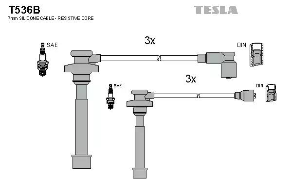 Комплект кабелiв запалювання T536B TESLA